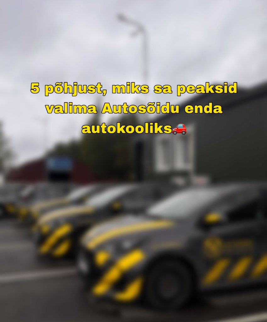 Autosõidu õppeautod parklas